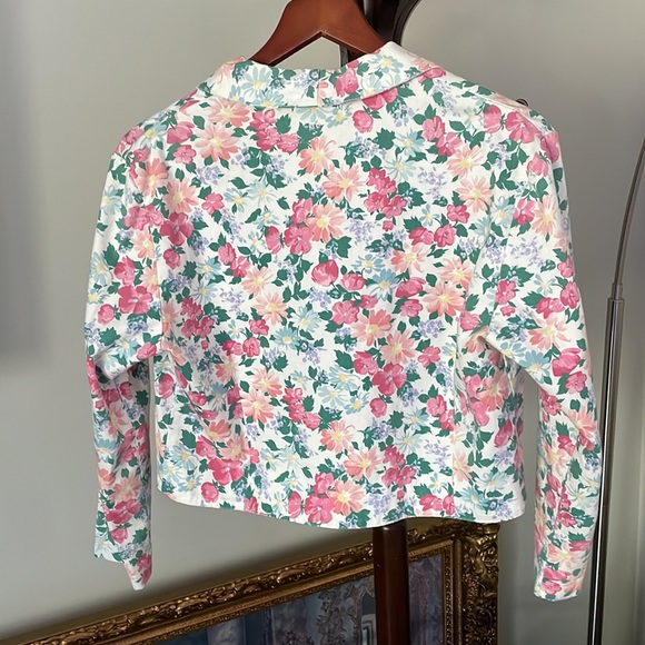 Vintage Floral Button Blazer with Lapels - Picture 3 of 3